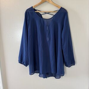 PinkBlush NEW Maternity Swim Cover Navy Blue Semi Sheer Poncho Sz XL